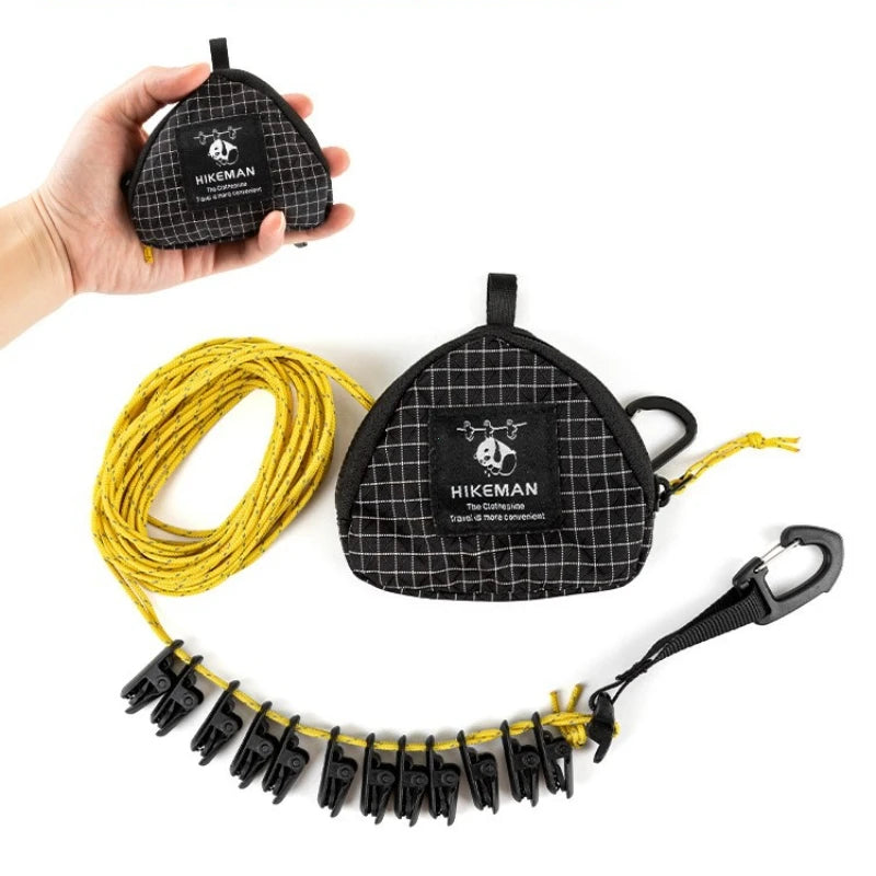 Outdoor Clothesline Portable Storage Lanyard Adjustable Windproof Camping Clothesline Drying Line Camping Accessories For Hiking